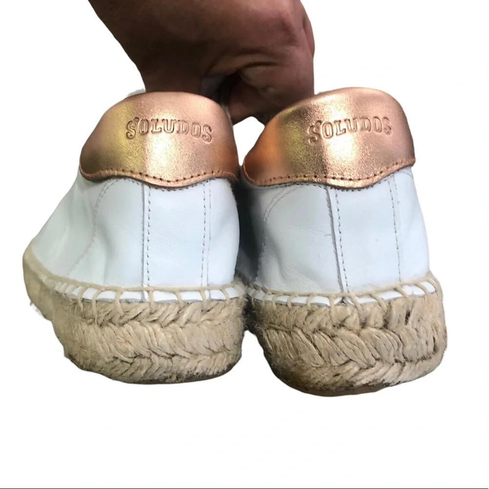 Soludos Espadrille White Leather Sneakers